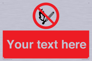 Custom No Open Flames Sign